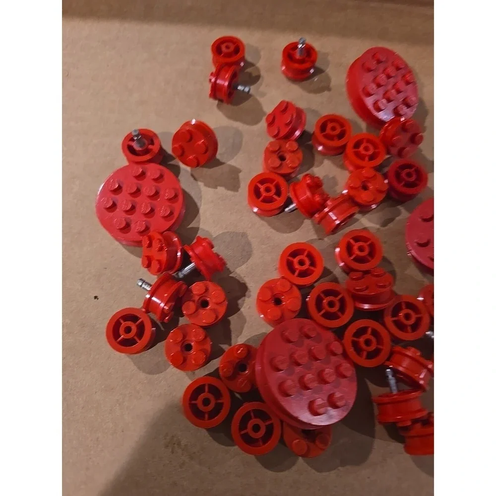 Vintage LEGO Red Wheels and Tires Lot Bricks‎ Parts Pieces